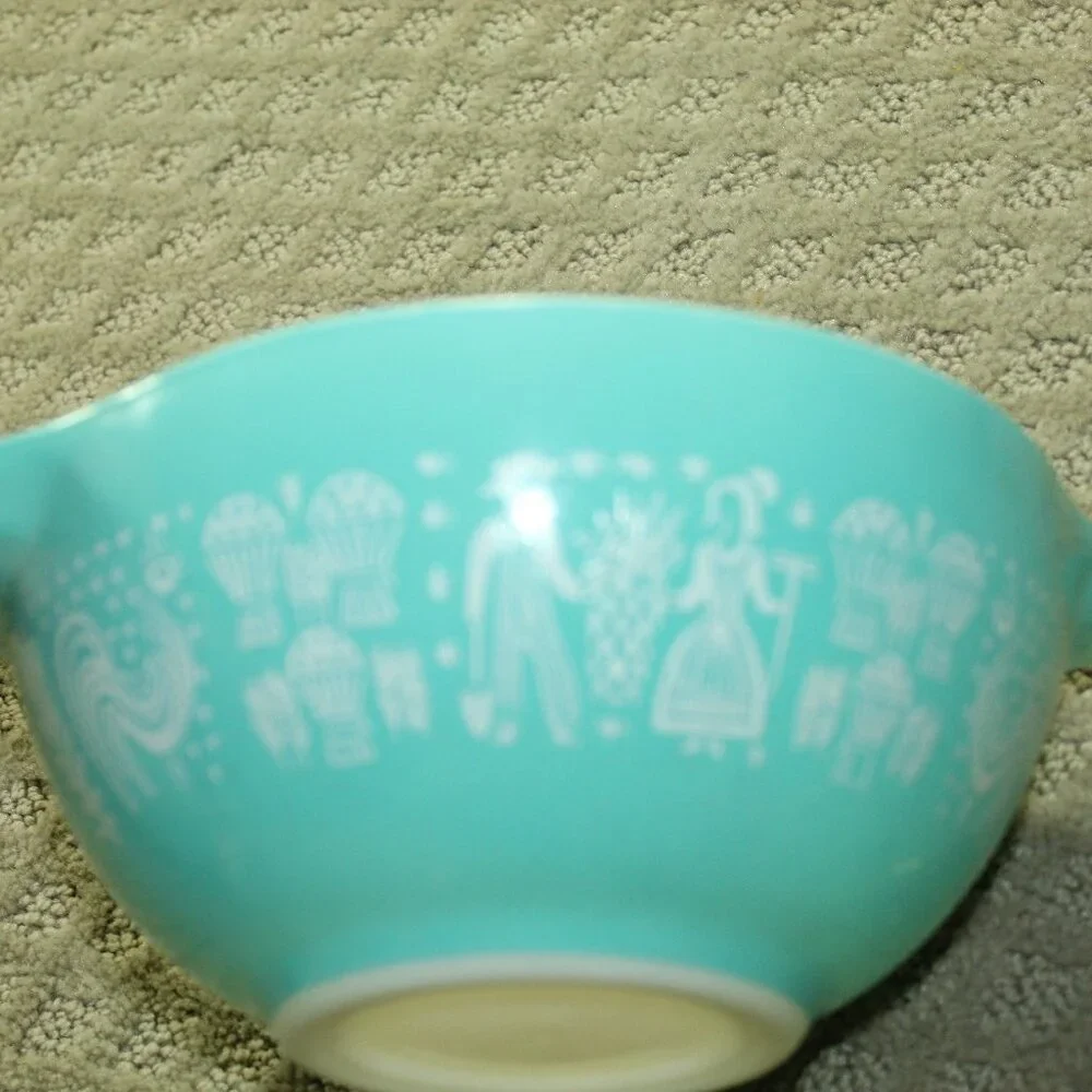 Vtg Pyrex Amish Butterprint Nesting Cinderella Mixing Bowls Set of 3 (442 - 444)